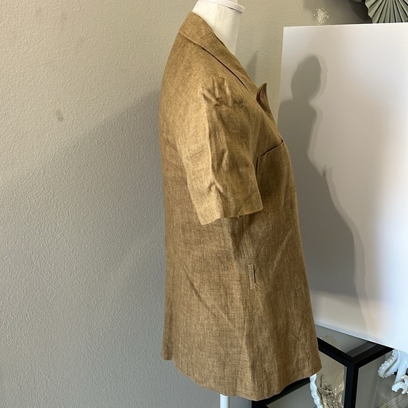 Crossing Pointe NWOT Women’s Short Sleeve Button Down Linen Top Size 10 - Picture 4 of 7